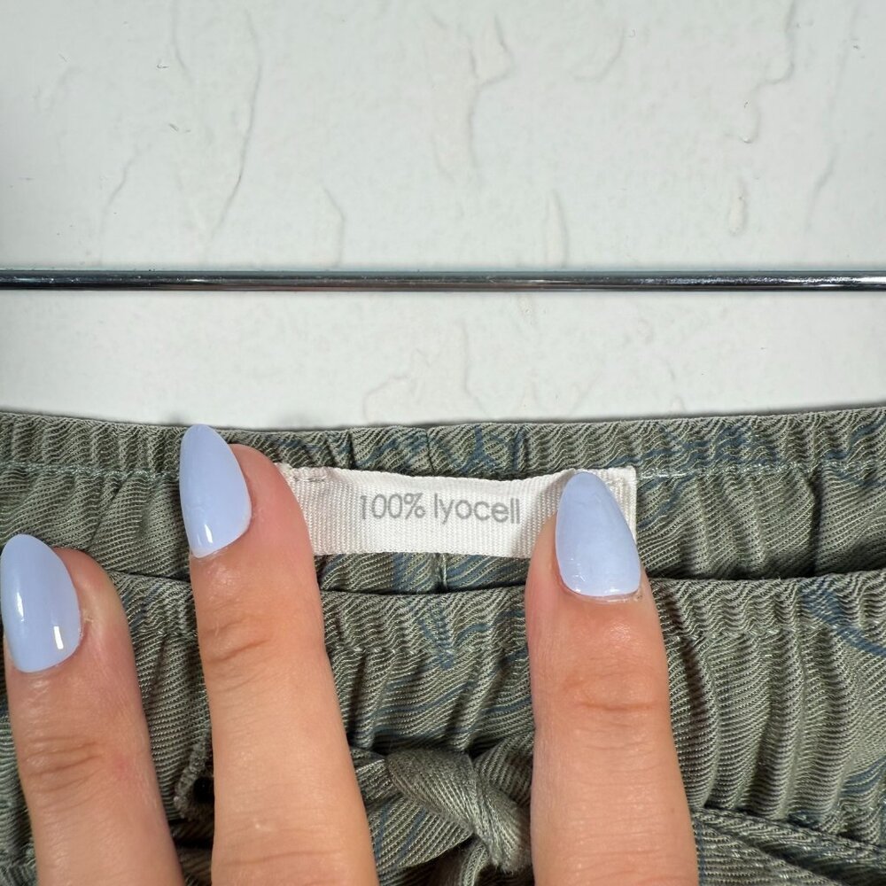 C & C California Army Green Floral Print Elastic Cuffs Jogger Pants Size S - Picture 5 of 12
